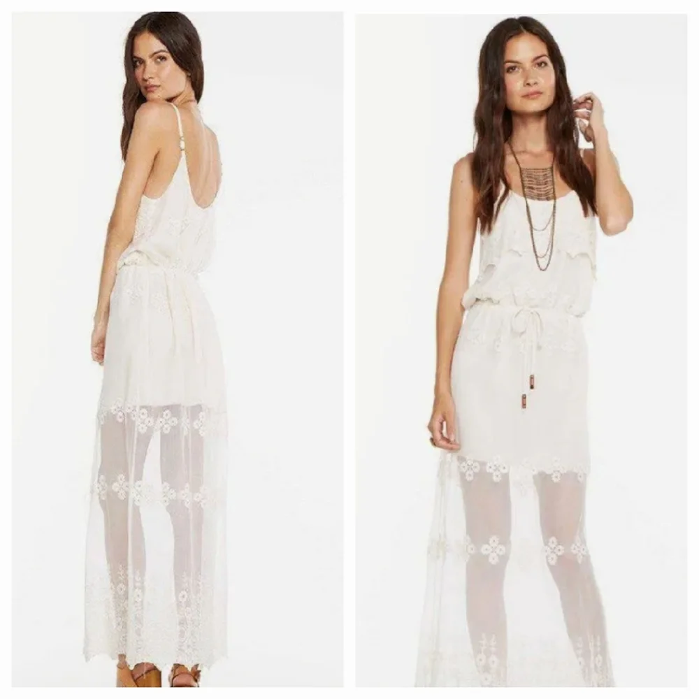 Chaser Floral Lace Ruffle Boho Maxi Dress - Picture 2 of 14